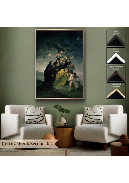 Çerçeveli Madrid Ispanya Lázaro Galdiano Müzesindeki Francisco Goya?'nın Büyü TABLOSU-6252