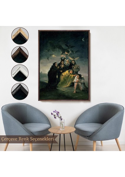 Çerçeveli Madrid Ispanya Lázaro Galdiano Müzesindeki Francisco Goya?'nın Büyü TABLOSU-6252