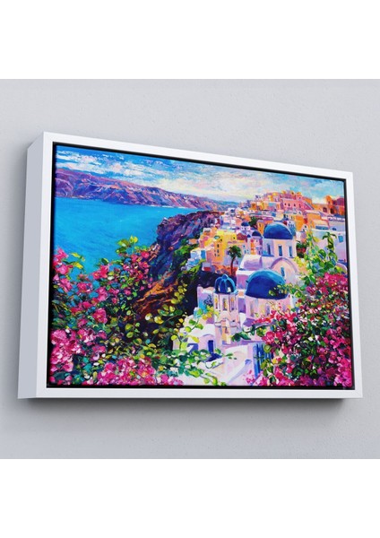 Çerçeveli Santorini Yunanistan Güzel Bir Kızın Kavramsal Soyut RESMI-3754 fırsatları