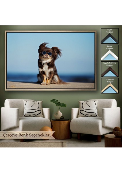 Çerçeveli Küçük Köpek Dekoratif Kanvas TABLO-1157