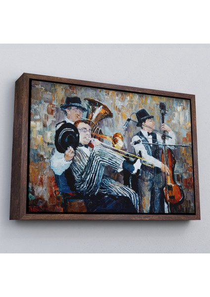 Çerçeveli Müzik Çalan Orkestra Dekoratif Duvar TABLOSU-3743