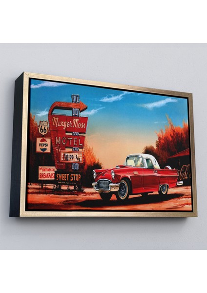 Çerçeveli Kırmızı Klasik Araba TABLOSU-6611 fiyatları
