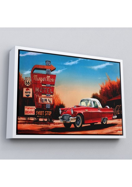 Çerçeveli Kırmızı Klasik Araba TABLOSU-6611 fırsatları