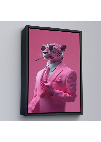 Çerçeveli Içen Pembe Leopar TABLO-7859 fırsatları