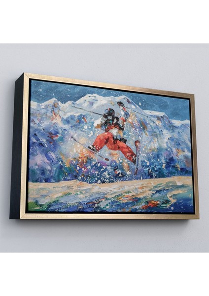 Çerçeveli Serbest Stil Kayan Kayakçı Duvar TABLOSU-3482 fiyatları