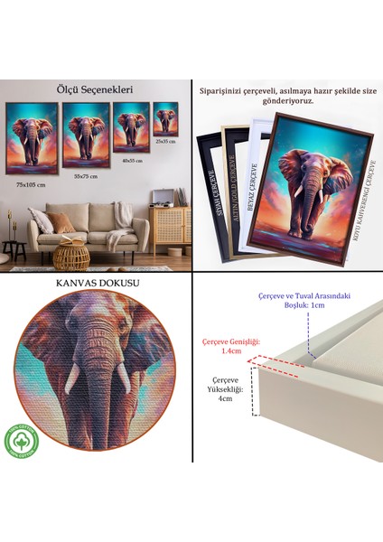 Çerçeveli Yürüyen Fil TABLO-7546 indirimleri