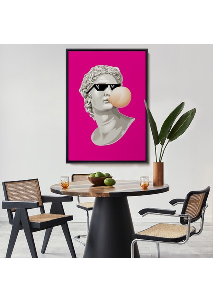 Çerçeveli Piksel Gözlüklü David'in TABLOSU-7846