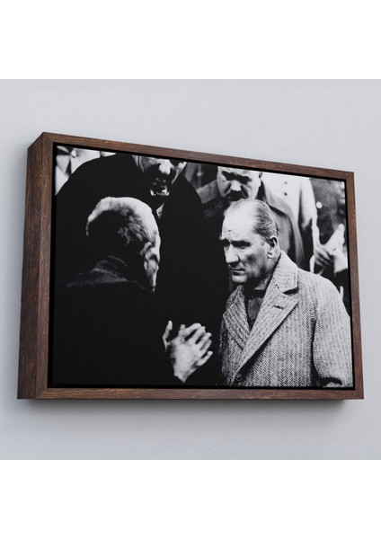 Çerçeveli Atatürk Portre Tablosu Mustafa Kemal Atatürk Dikdörtgen Dekoratif Kanvas TABLO-147