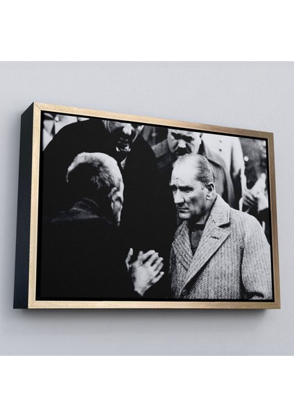 Çerçeveli Atatürk Portre Tablosu Mustafa Kemal Atatürk Dikdörtgen Dekoratif Kanvas TABLO-147 fiyatları