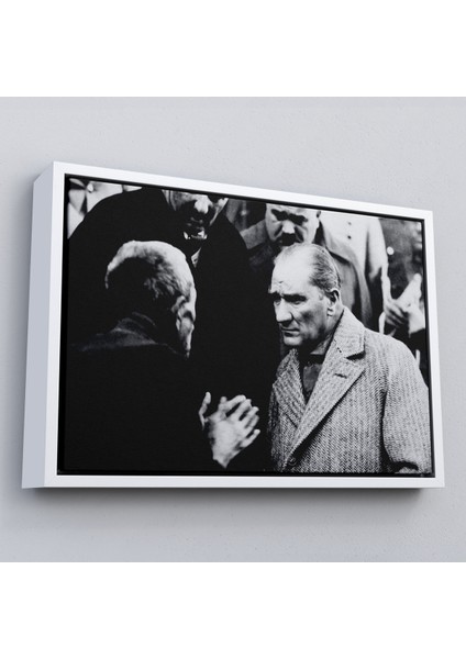 Çerçeveli Atatürk Portre Tablosu Mustafa Kemal Atatürk Dikdörtgen Dekoratif Kanvas TABLO-147 fırsatları
