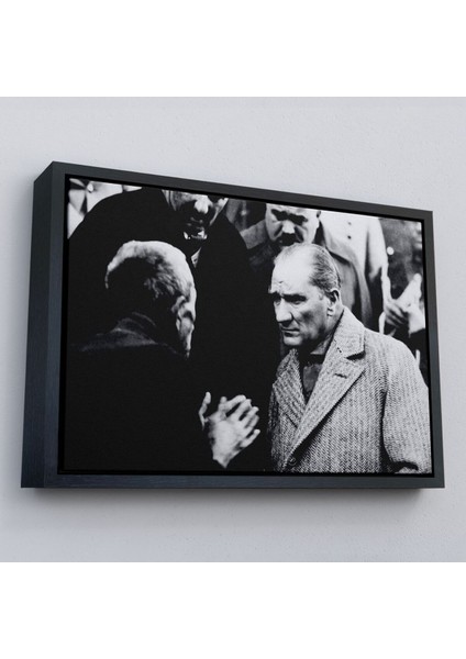 Çerçeveli Atatürk Portre Tablosu Mustafa Kemal Atatürk Dikdörtgen Dekoratif Kanvas TABLO-147 fırsatları
