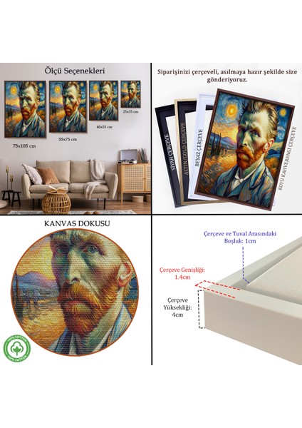Çerçeveli Vincent Van Gogh TABLOSU-7680 indirimleri