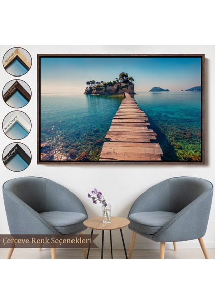 Çerçeveli Zakinthos Adası Yunaniztan Dekoratif Kanvas Duvar TABLOSU-3584