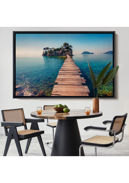 Çerçeveli Zakinthos Adası Yunaniztan Dekoratif Kanvas Duvar TABLOSU-3584