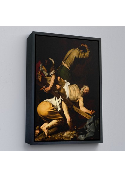 Çerçeveli Caravaggio - Aziz Petrus'un Çarmıha Gerilmesi Tablosu - Crucifixion Of Saint PETER-8106 modelleri