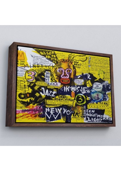 Çerçeveli Jean Michel Basquiat Şehir Sanatı Kanvas TABLO-5095 fiyatları