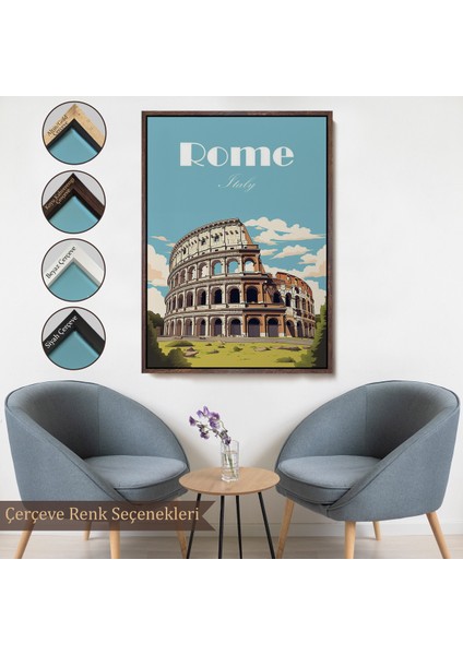 Çerçeveli Roma Italya Kolezyum TABLO-7696