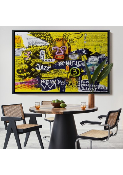 Çerçeveli Jean Michel Basquiat Şehir Sanatı Kanvas TABLO-5095
