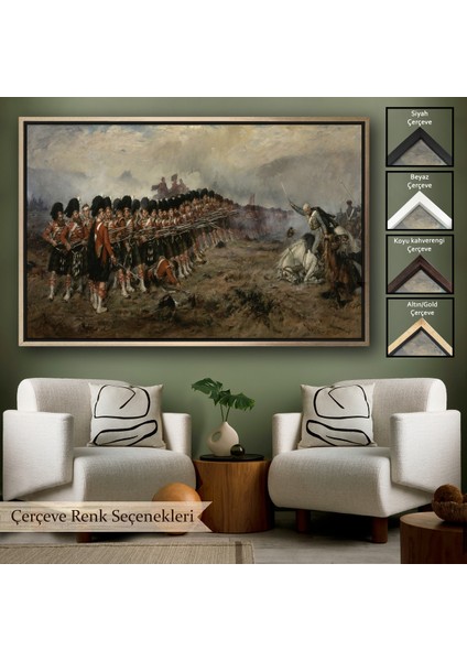 Çerçeveli Robert Gibb'in Ince Kırmızı Çizg Tablosu -The Thin Red LINE-6602