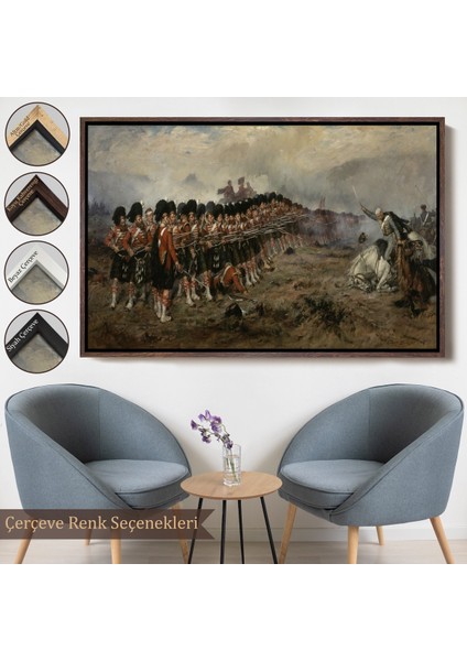 Çerçeveli Robert Gibb'in Ince Kırmızı Çizg Tablosu -The Thin Red LINE-6602