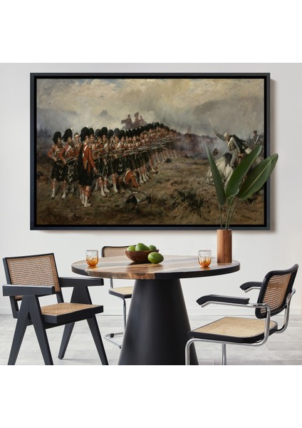 Çerçeveli Robert Gibb'in Ince Kırmızı Çizg Tablosu -The Thin Red LINE-6602