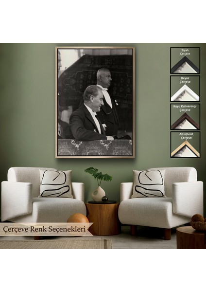 Çerçeveli Mustafa Kemal Atatürk Duvar Tablosu -6052