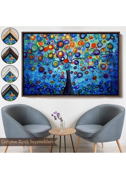 Çerçeveli Sürreal Ağaçtaki Renkler Senfonisi TABLOSU-6626