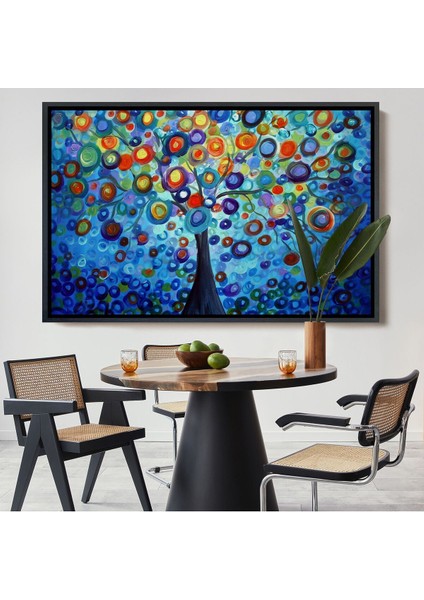Çerçeveli Sürreal Ağaçtaki Renkler Senfonisi TABLOSU-6626