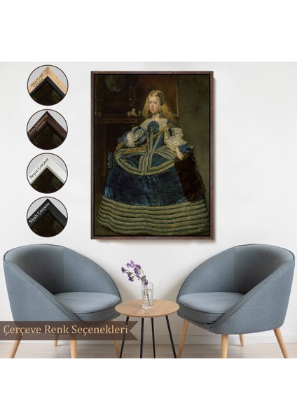 Çerçeveli Diego Velázquez - Infanta Margarita'nın Portre TABLO-7333