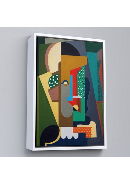 Çerçeveli Auguste Herbin - Kübist Kompozisyon TABLO-8097