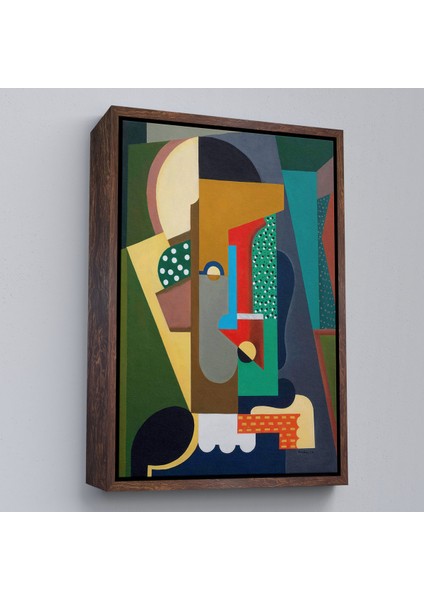 Çerçeveli Auguste Herbin - Kübist Kompozisyon TABLO-8097 fiyatları