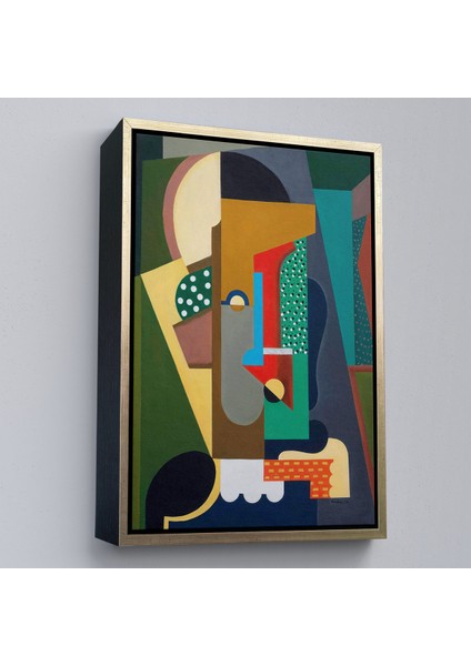 Çerçeveli Auguste Herbin - Kübist Kompozisyon TABLO-8097 modelleri