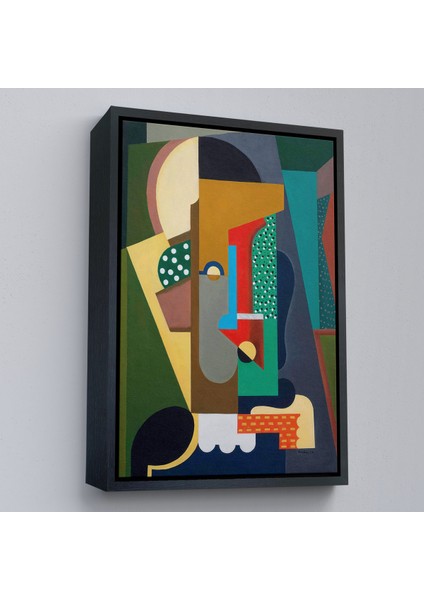 Çerçeveli Auguste Herbin - Kübist Kompozisyon TABLO-8097 fırsatları