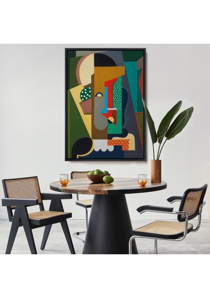 Çerçeveli Auguste Herbin - Kübist Kompozisyon TABLO-8097