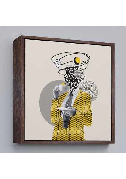 Çerçeveli Kahve Içen Çizgi Roman Kahramanı Pop Art TABLO-5801 fiyatları