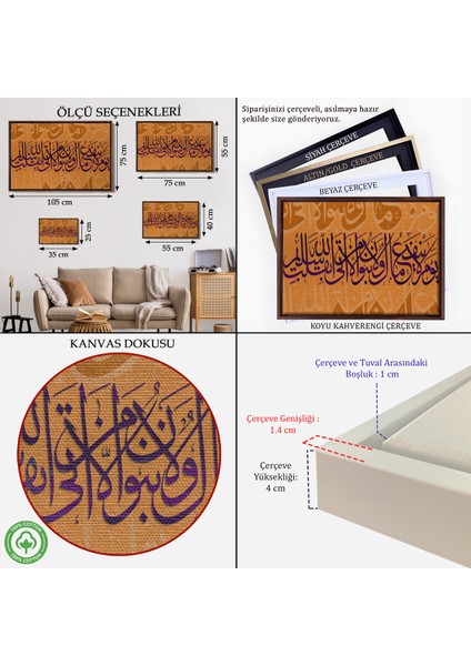 Çerçeveli Yalnız Temiz Bir Kalple Allah'a Varan Kurtulur, Şuara Suresi 89. Ayeti Duvar TABLOSU-3363 indirimleri