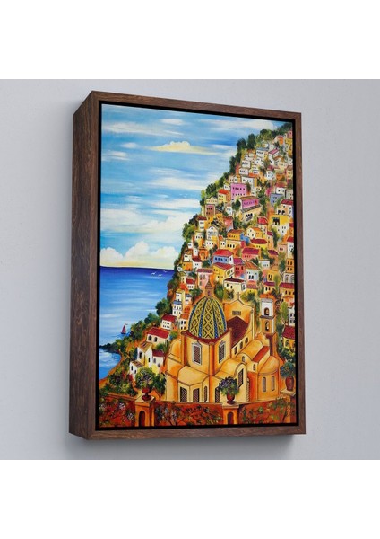 Çerçeveli Roberto Gagliardi'nin Positano Isimli TABLOSU-6328
