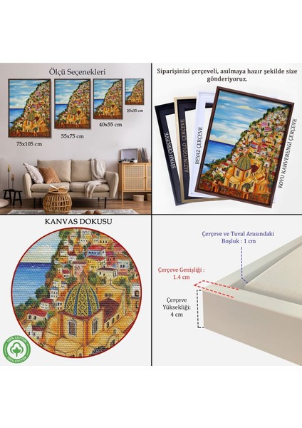 Çerçeveli Roberto Gagliardi'nin Positano Isimli TABLOSU-6328 indirimleri