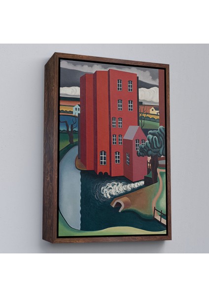 Çerçeveli Auguste Herbin - Kırmızı Ev Tablosu -The Red HOUSE-7347