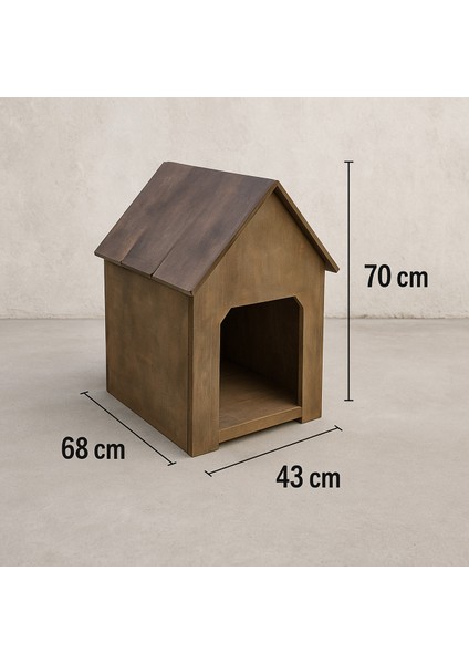 Ahşap Dış Mekan Kedi ve Köpek Kulübesi, 68X43X67 Cm, Kahverengi, Tr Üretimi fiyatları