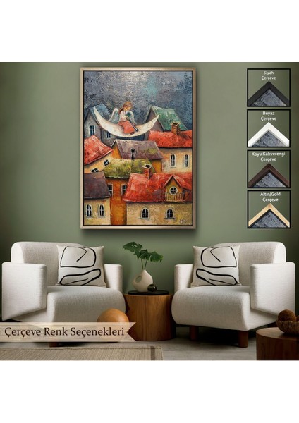 Çerçeveli Gecenin Meleği Dekoratif Duvar TABLOSU-6244