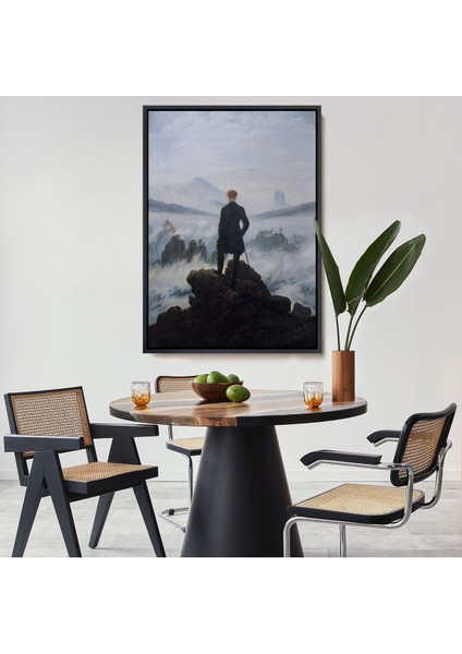 Çerçeveli Caspar David Friedrich'in Sis Denizinin Üstündeki Gezgin Isimli Eseri Kanvas TABLO-5121