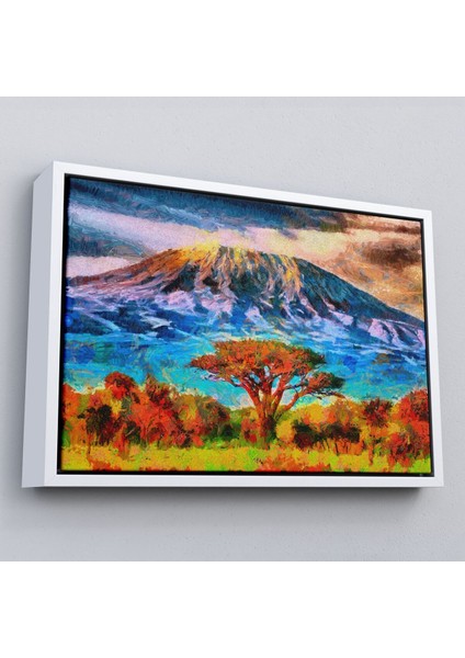 Çerçeveli Tanzanya Kilimanjaro Dağı Manzarası Duvar TABLOSU-3480