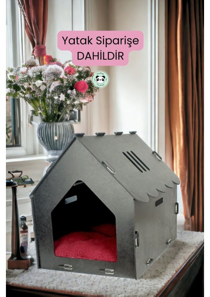 Ahşap Köpek Evi, Şık Siyah Renk, Dayanıklı ve Konforlu Tasarım fiyatları