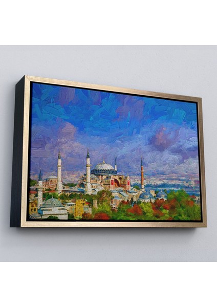Çerçeveli Ayasofya Camii Yağlıboya Görünüm Kanvas Duvar TABLOSU-3690