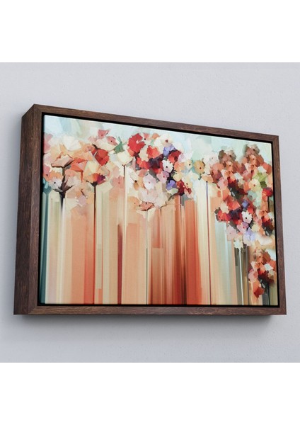 Çerçeveli Soyut Çiçekler Yağlıboya Görünüm Dekoratif Kanvas Duvar TABLOSU-3540 fiyatları