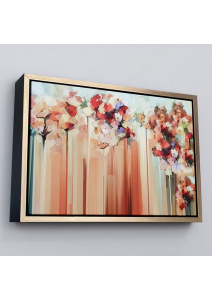 Çerçeveli Soyut Çiçekler Yağlıboya Görünüm Dekoratif Kanvas Duvar TABLOSU-3540 modelleri