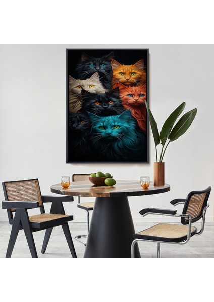 Çerçeveli Sevimli Kediler TABLOSU-7844
