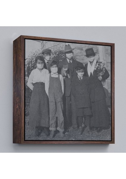 Çerçeveli 1918 Ispanyol Gribi Krizi, Maskeli Kedi, Kanvas TABLO-5328 fiyatları