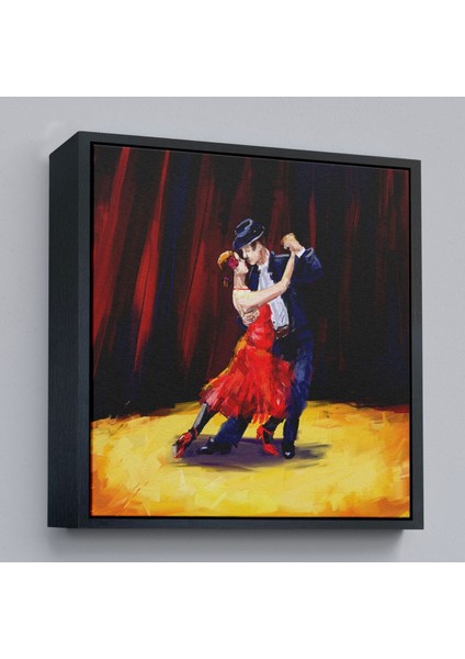 Çerçeveli Tango Danscıları Yağlıboya Görünüm Dekoratif Kanvas Duvar TABLOSU-5846